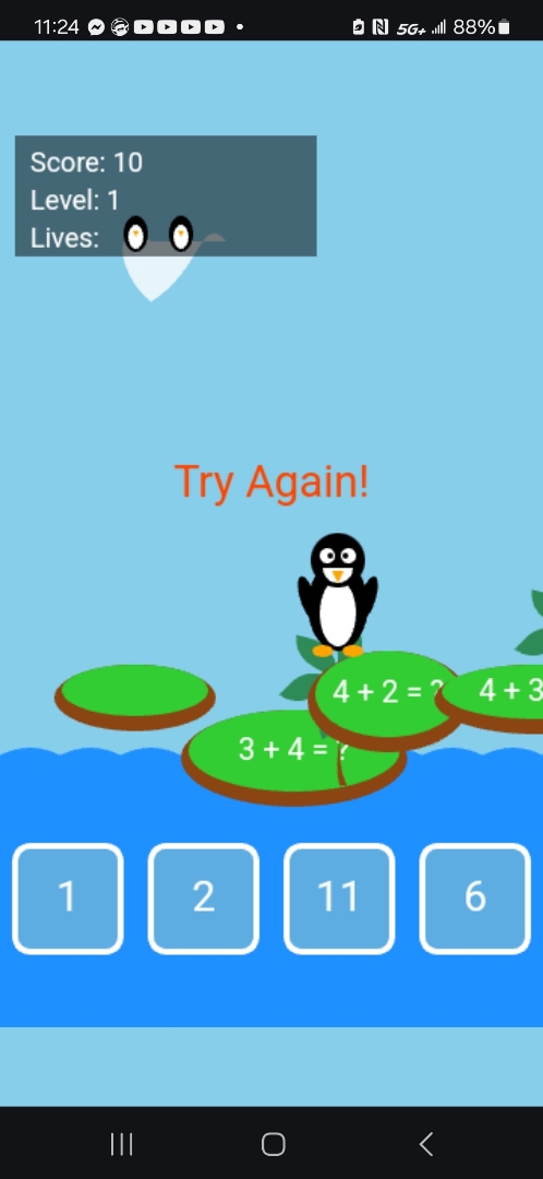Penguin Math Quest Screenshot